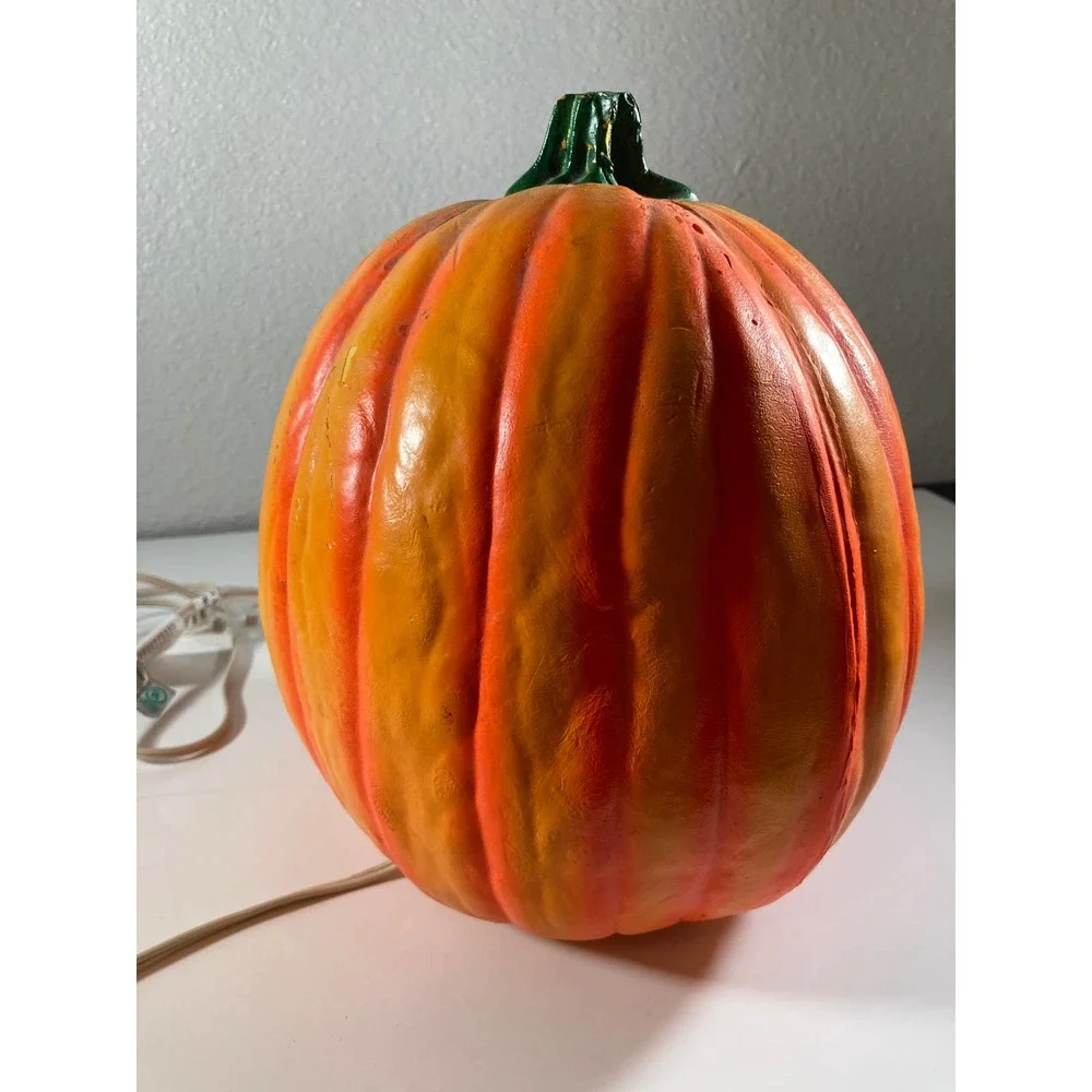 Vintage Trendmasters Light Up Foam Blow Mold Pumpkin Head Jack O Lantern 1992‎